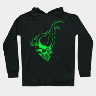 Neon Green Hair-Skull Hoodie